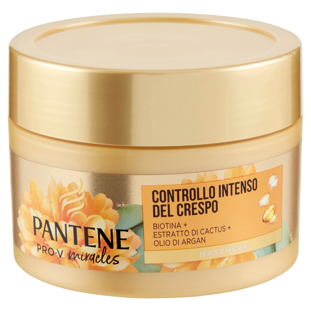 Pantene Maschera Capelli Miracles Controllo Intenso del Crespo con Biotina+Cactus+Olio Argan 160 ml